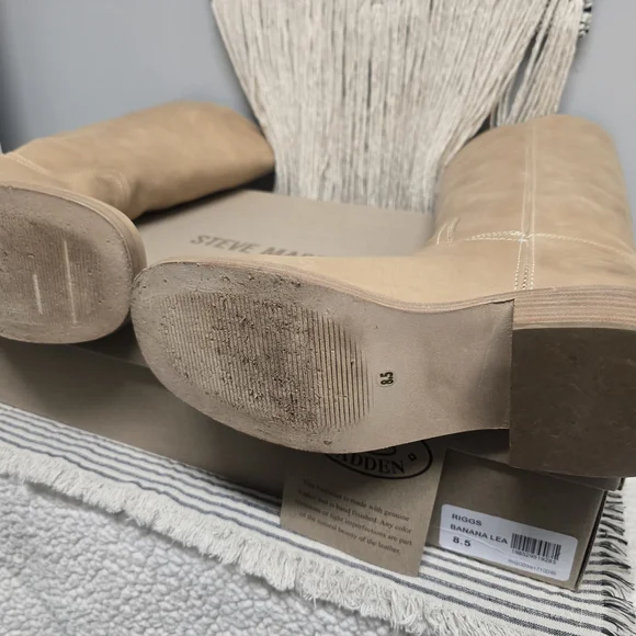 Steve Madden Tan Leather Knee-High Boots - Picture 6 of 7